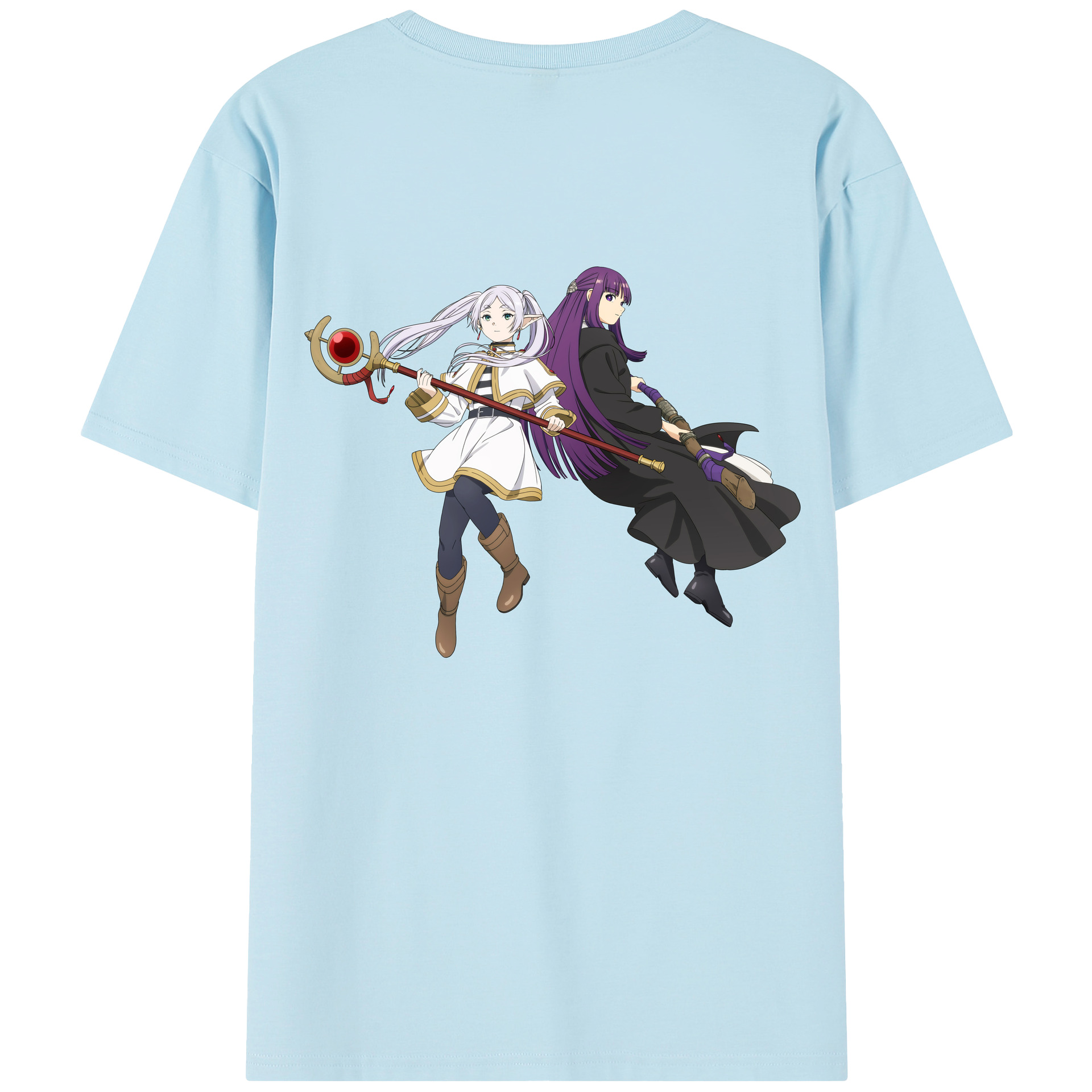 （画像用） 葬送のフリーレン Frieren 綿100％半袖Tシャツ（背面プリント）